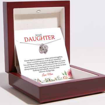 litzzy Always Keep Me In Your Heart, Litzzy To My Daughter Love Knot Necklace Jewelry Luxury Box  