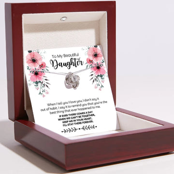 litzzy I'll Stay There Forever, Litzzy To My Daughter Love Knot Necklace Jewelry Luxury Box  