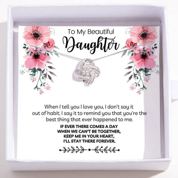 litzzy I'll Stay There Forever, Litzzy To My Daughter Love Knot Necklace Jewelry Standard Box  