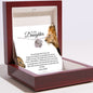 litzzy This Old Lion Will Always Have Your Back, Litzzy To My Daughter Love Knot Necklace Jewelry Luxury Mahogany Box with LED  