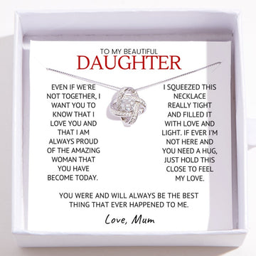 litzzy You were and will always be the best thing, Litzzy To My Daughter Love Knot Necklace Jewelry Premium White Box  