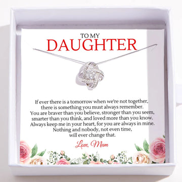 litzzy Always Keep Me In Your Heart, Litzzy To My Daughter Love Knot Necklace Jewelry Standard Box  