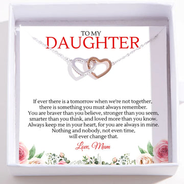 litzzy Always Keep Me In Your Heart, Litzzy To My Daughter Love Knot Necklace Jewelry Standard Box  