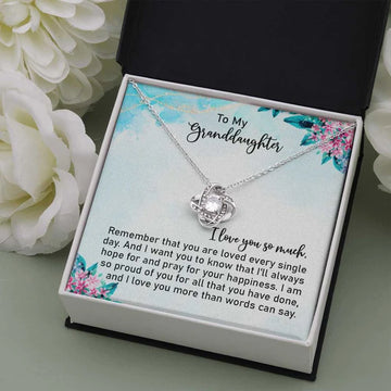 litzzy To My Granddaughter - Litzzy Love Knot Necklace - Necklace for Granddaughter from Grandparents Jewelry   