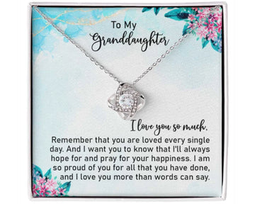 litzzy To My Granddaughter - Litzzy Love Knot Necklace - Necklace for Granddaughter from Grandparents Jewelry   