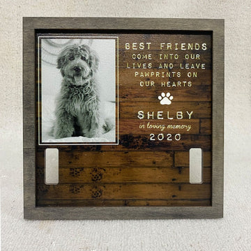 litzzy Dog Memorial Wood Frame With Collar Display, Dog Bereavement Gift, Dog Memorial Gifts, Pet Loss Gifts, Pet Sympathy Gift Pet Picture Frame   