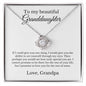 litzzy To My Granddaughter - Litzzy Love Knot Necklace - Necklace for Granddaughter from Grandpa Jewelry 14K White Gold Finish Two Tone Box 