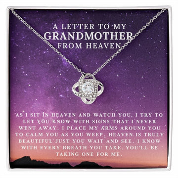 litzzy To My Granddaughter - Litzzy Love Knot Necklace - Necklace for Granddaughter from Grandparents Jewelry 14K White Gold Finish Two Tone Box 