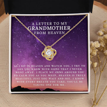 litzzy To My Granddaughter - Litzzy Love Knot Necklace - Necklace for Granddaughter from Grandparents Jewelry 18K Yellow Gold Finish Two Tone Box 