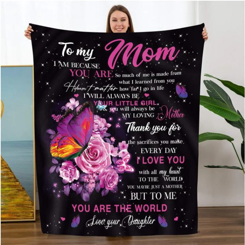 litzzy Personalized To My Mom Blanket, You Are The Best Mother, Throw Blanket For Mother, Mom, Grandma Fleece Blanket Style 10 FLEECE - 30x40 
