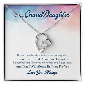 litzzy To My Granddaughter - Litzzy Forever Love Necklace - Necklace for Granddaughter from Grandparents Jewelry Standard Box  