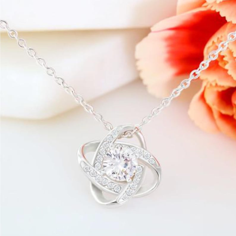 litzzy Litzzy Silver Love Knot Necklace To my soulmate, I Love You Forever and Always Girlfriend Anniversary Gift Jewelry   