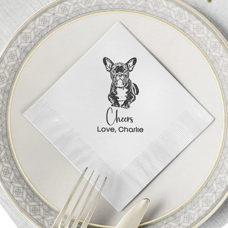 litzzy Custom Pet Cocktail Napkins, Dog Wedding Napkins, Custom cat Cocktail Napkins, Customized Pet Napkins, Custom Pet Portrait Wedding Napkins Napkins   