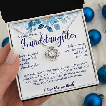 litzzy To My Granddaughter - Litzzy Love Knot Necklace - Necklace for Granddaughter from Grandparents Jewelry   