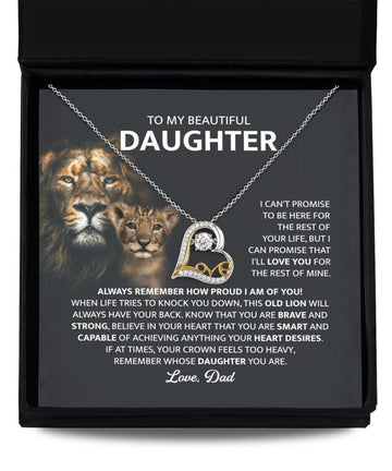 litzzy Always Remember How Proud I Am Of You, Litzzy To My Beautiful Daughter 925 Silver Heart Necklace Jewelry   