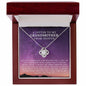 litzzy To My Granddaughter - Litzzy Love Knot Necklace - Necklace for Granddaughter from Grandparents Jewelry 14K White Gold Finish Luxury Mahogany Box W/LED 