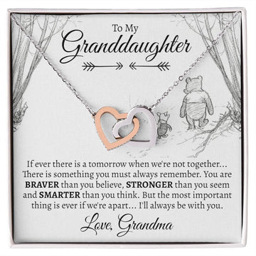 litzzy To My Granddaughter - Litzzy Interlocking Hearts Necklace - Necklace for Granddaughter from Grandma Jewelry Standard Box  