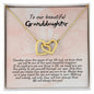 litzzy To My Granddaughter - Our Beautiful Daughter - Litzzy Interlocking Hearts Necklace - Necklace for Granddaughter from Grandparents Jewelry 18K Yellow Gold Finish Standard Box 
