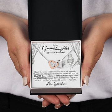 litzzy To My Granddaughter - Litzzy Interlocking Hearts Necklace - Necklace for Granddaughter from Grandma Jewelry   