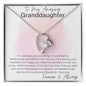 litzzy To My Granddaughter - You are Beautiful and Kind - Litzzy Forever Love Necklace - Necklace for Granddaughter from Grandparents Jewelry 14K White Gold Finish Standard Box 