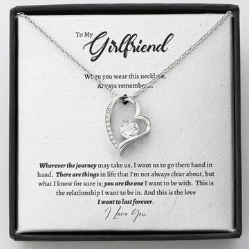litzzy To My Girlfriend - Necklace Gift For Her - Heart Pendant, Anniversary, Birthday, Valentines Day Gift For Girlfriend - Litzzy Forever Love Necklace Jewelry   