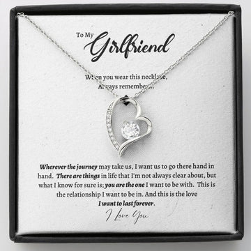 litzzy To My Girlfriend Necklace - Heart Pendant, Anniversary Gift For Girlfriend, Girlfriend Birthday, Valentines Day Gift Girlfriend - Litzzy Forever Love Necklace Jewelry   