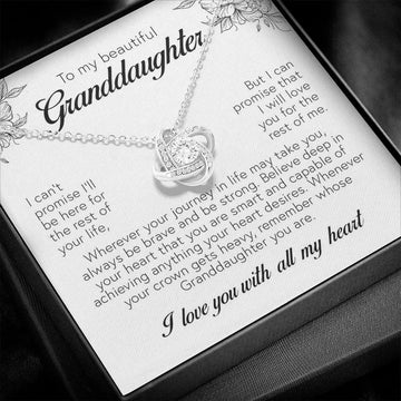 litzzy To My Granddaughter - My Beautiful Granddaughter - Litzzy Love Knot Necklace - Necklace for Granddaughter from Grandparents Jewelry   