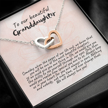 litzzy To My Granddaughter - Our Beautiful Daughter - Litzzy Interlocking Hearts Necklace - Necklace for Granddaughter from Grandparents Jewelry   