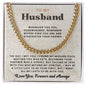 litzzy To My Husband - King Poem Quote, Romantic Anniversary Gift, Husband Birthday Gift, Valentine - Litzzy  Cuban Link Chain - Gift For Husband From Wife Jewelry 14K Gold Plated Standard Box 