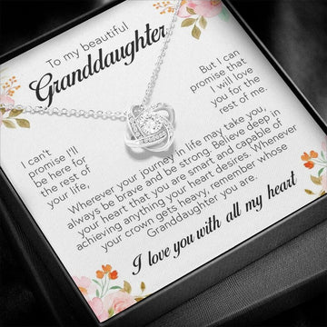 litzzy To My Granddaughter - Litzzy Love Knot Necklace - Necklace for Granddaughter from Grandparents Jewelry   