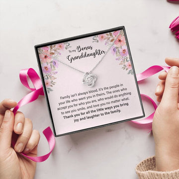 litzzy To My Granddaughter - Litzzy Love Knot Necklace - Necklace for Granddaughter from Grandparents Jewelry Two Tone Box  