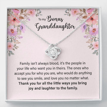 litzzy To My Granddaughter - Litzzy Love Knot Necklace - Necklace for Granddaughter from Grandparents Jewelry   