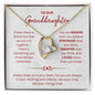 litzzy To My Granddaughter - Litzzy Forever Love Necklace - Necklace for Granddaughter from Grandparents Jewelry 18K Yellow Gold Finish Standard Box 
