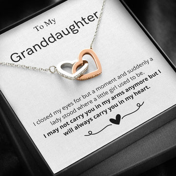 litzzy To My Granddaughter - Litzzy Interlocking Hearts Necklace - Necklace for Granddaughter from Grandparents Jewelry Standard Box  