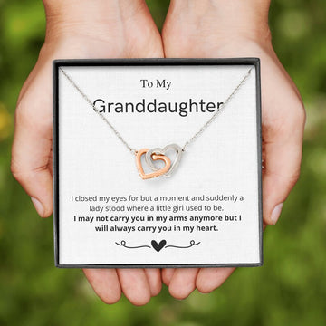 litzzy To My Granddaughter - Litzzy Interlocking Hearts Necklace - Necklace for Granddaughter from Grandparents Jewelry   