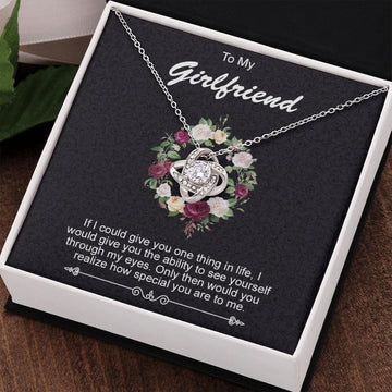 litzzy To My Girlfriend Necklace - Valentines Day Gift, Girlfriend Anniversary Gift, Birthday Gift For Girlfriend, Romantic Gift From Boyfriend - Litzzy Love Knot Necklace Jewelry 14K White Gold Finish Standard Box 