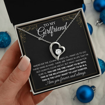 litzzy To My Girlfriend Necklace Gift - Girlfriend Birthday Gift, Girlfriend Anniversary, Valentines Day Gift For Her - Promise Necklace For Girlfriend - Litzzy Forever Love Necklace Jewelry   