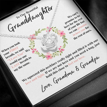 litzzy To My Granddaughter - Litzzy Love Knot Necklace - Necklace for Granddaughter from Grandparents Jewelry   