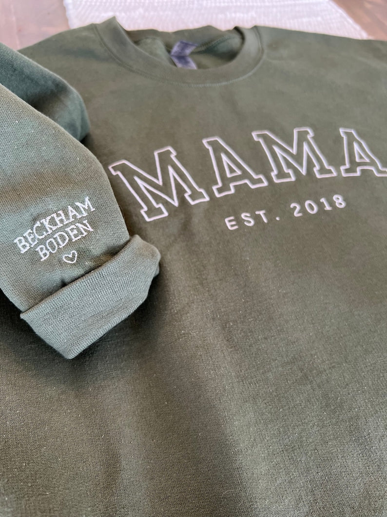 litzzy Custom Embroidered Sweatshirt for Mom Embroidered Shirt   