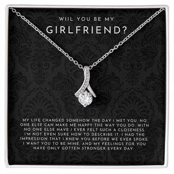 litzzy Will You Be My Girlfriend Necklace - Girlfriend Proposal - Will You Be My Girlfriend Idea - Creative Ways To Ask A Girl Out - Ask Out Girlfriend - Litzzy Alluring Beauty Necklace Jewelry   
