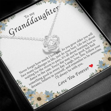 litzzy To My Granddaughter - Litzzy Love Knot Necklace - Necklace for Granddaughter from Grandparents Jewelry   