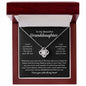 litzzy To My Granddaughter - My Beautiful Granddaughter - Litzzy Love Knot Necklace - Necklace for Granddaughter from Grandparents Jewelry 14K White Gold Finish Luxury Mahogany Box W/LED 