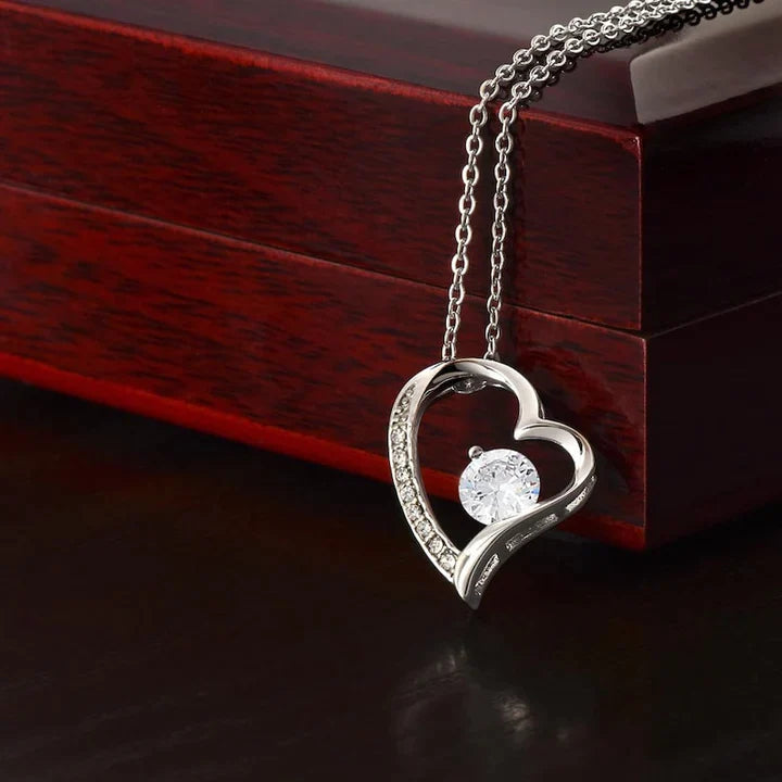 litzzy Litzzy Forever Love Necklace To my soulmate, Forever love you, Girlfriend, Anniversary Necklace, Soulmate Gift Jewelry 14k White Gold Finish Luxury Box W/LED 