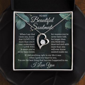 litzzy To My Soulmate - Soulmate Necklace, Anniversary Gift - Necklace Gift For Wife, Girlfriend - Litzzy Forever Love Necklace Jewelry   