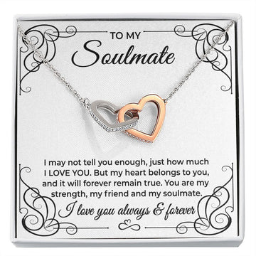 litzzy To My Soulmate Necklace - Litzzy Interlocking Hearts Necklace - Soulmate Gift, Birth Day Gift, Valentine Necklace Gift For Her Jewelry   