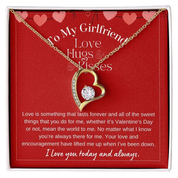 litzzy To My Girlfriend - Necklace Valentines Day Gift, Girlfriend Anniversary Gift, Girlfriend Birthday Gift, Girlfriend Jewelry - Gift for Girlfriend from Boyfriend - Litzzy Forever Love Necklace Jewelry   