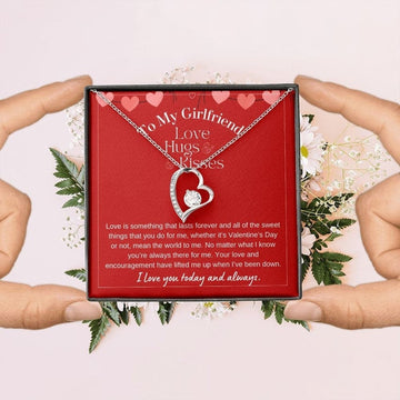 litzzy To My Girlfriend - Necklace Valentines Day Gift, Girlfriend Anniversary Gift, Girlfriend Birthday Gift, Girlfriend Jewelry - Gift for Girlfriend from Boyfriend - Litzzy Forever Love Necklace Jewelry 14k White Gold Finish Two Tone Box 