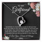 litzzy To My Girlfriend Necklace - Necklace Valentines Day Gift -  Anniversary Gift for Her - Girlfriend Gift From Boyfriend - Litzzy Forever Love Necklace Jewelry 14K White Gold Finish Standard Box 