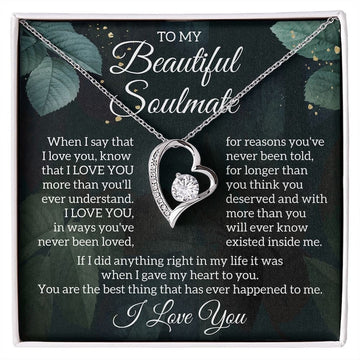 litzzy To My Soulmate - Soulmate Necklace, Anniversary Gift - Necklace Gift For Wife, Girlfriend - Litzzy Forever Love Necklace Jewelry   