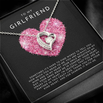 litzzy To My Girlfriend - Thank You For Your Kind Heart, And For Sharing It With Me - Valentines Day Necklace, Girlfriend Heart Necklace, Relationship Gift - Litzzy Forever Love Necklace Jewelry   